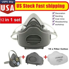 Reusable Half Face Cover Respirator Dust Mask For Woodworking Painting Welding-Logistics Only For USPS. TK And TMEU Only For Self-pickup