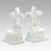 Elegant Fleur-De-Lis Bookends - Decorative French Style Book Holders For Home And Office Decor