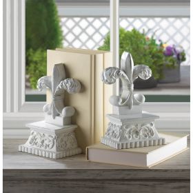Elegant Fleur-De-Lis Bookends - Decorative French Style Book Holders For Home And Office Decor