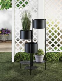 Rustic 3-Tier Barrel Bucket Plant Stand For Outdoor Garden Decor