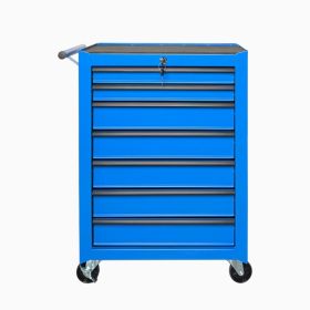 Rolling Metal Tool Chest with 7 Drawers, 20" 7-Drawer Tool Chest Cabinet with Ball Bearing Drawer Slides, Steel Tool Storage Box Organizer  -BLUE