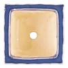Set Of 3 Blue Square Ceramic Small Planters - Ideal For Indoor And Outdoor Plants