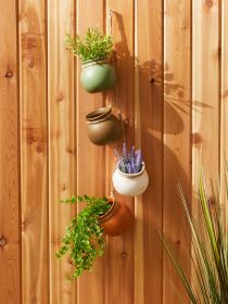 Set Of 4 Terra Cotta Hanging Mini Planters For Garden Decor