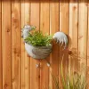 Rustic Rooster Galvanized Wall Planter - Perfect For Indoor Or Outdoor Gardens