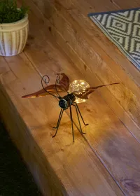 Solar Butterfly Glow Bug Figurine - Best Outdoor Garden Decor For Nighttime Glow