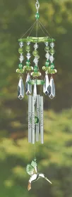 Eco-Friendly Hummingbird Wind Chime - Vibrant Green Garden Decor