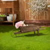 Rustic Country Flower Cart Planter For Garden Decor