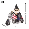Biker Gnome Solar Statue - Outdoor Garden Decor With Solar Powered Light