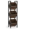 Rustic Farmhouse Industrial 3 Bin 36 Bottle Wine Rack Storage Display Shelf