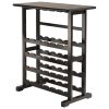 hFloor-Standing Dark Espresso Brown 24-Bottle Wine Rack