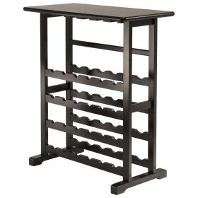 hFloor-Standing Dark Espresso Brown 24-Bottle Wine Rack