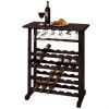 hFloor-Standing Dark Espresso Brown 24-Bottle Wine Rack