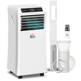10000 BTU Mobile Portable Air Conditioner with Cooling, Dehumidifier and Ventilating, 2 Speed Fans, 24-Hour Timer, White