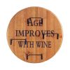 Vintage Round Wine Wall Rack - Rustic Aged Design For Home Decor