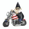 Biker Gnome Solar Statue - Outdoor Garden Decor With Solar Powered Light
