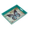 Elegant Blue Butterfly Serving Tray: Perfect For Entertaining And Home Decor