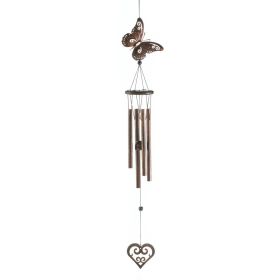 Butterfly And Heart Wind Chime - Beautiful Outdoor Decor For Garden And Patio