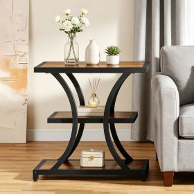 Rustic End Table with Space-Saving and Adjustable Foot for Bedroom