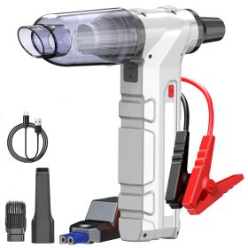 5 IN 1 Portable Multifunctional Car Jump Starter & 130000RPM Turbo Fan and Vacuum, 1000A Peak Power for 9.0L Gas and 6.5L Diesel Engines