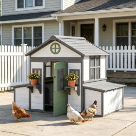 Wooden Chicken Coop for 2-4 Hens Outdoor Playhouse Poultry Cage with Nesting Boxes Waterproof Roof And Windows Hen House