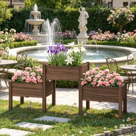 3-layer elevated garden bed 73 inches x 18 inches x 32 inches vegetable flowerpot herbaceous flower garden outdoor flowerpot