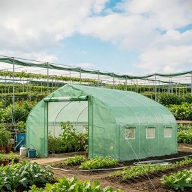 11.5' X 10' X 6.5' Walk-in Tunnel Greenhouse with Zippered Mesh Door 7 Mesh Windows & Roll-up Sidewalls Upgraded Gardening Plant Hot House on Gal