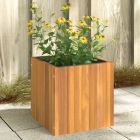 Garden Planter 13.8"x13.8"x13.8" Solid Wood Acacia