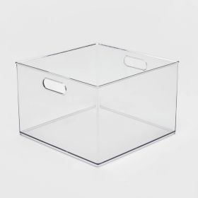 12" x 12" x 8" All Purpose Open Front Clear Plastic Storage Bin