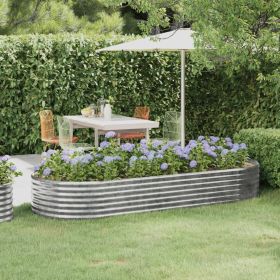 Garden Raised Bed Silver Powder-coated steel Large Durable