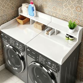 (58" Width x 28" Depth) Washer Dryer Countertop with Non-slip Pads, Laundry Wood Shelf Topper with Edge