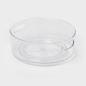 Clear All Purpose Turntable Storage Bin, 12"x12" PET Utility Organizer Bin