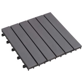 Decking Tile 10 pcs Grey 11.81 x 11.81 in Acacia Hardwood