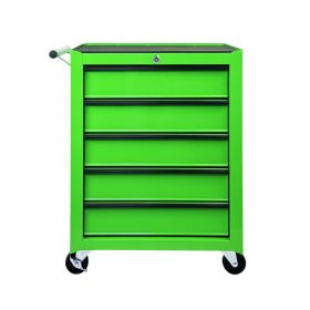 Rolling Metal Tool Chest with 5 Drawers, 20" 5-Drawer Tool Chest Cabinet with Ball Bearing Drawer Slides, Steel Tool Storage Box Organizer -GREEN