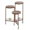 Vintage-Inspired Rustic Triple Plant Stand For Indoor And Outdoor Decor