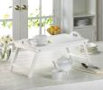 Versatile White Folding Tray - Perfect For Serving And Storage