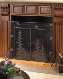 Woodland Wonder Decorative Fireplace Screen - Enhance Your Home With Rustic Charm