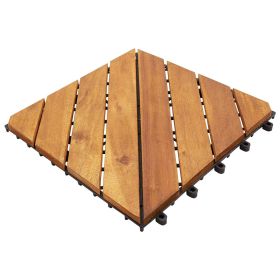 Decking Tile 10 pcs Brown 11.81 x 11.81 in Acacia Hardwood (Color: Brown)